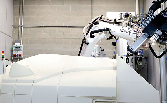 Robotic large-format 3D printing a luxury yacht component